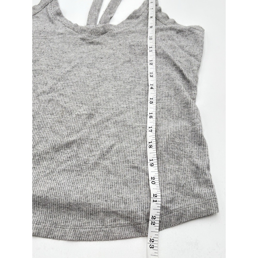 Intimately Free People Pajama Tank Women's Large Gray Ribbed Racerback Cami - Picture 8 of 8